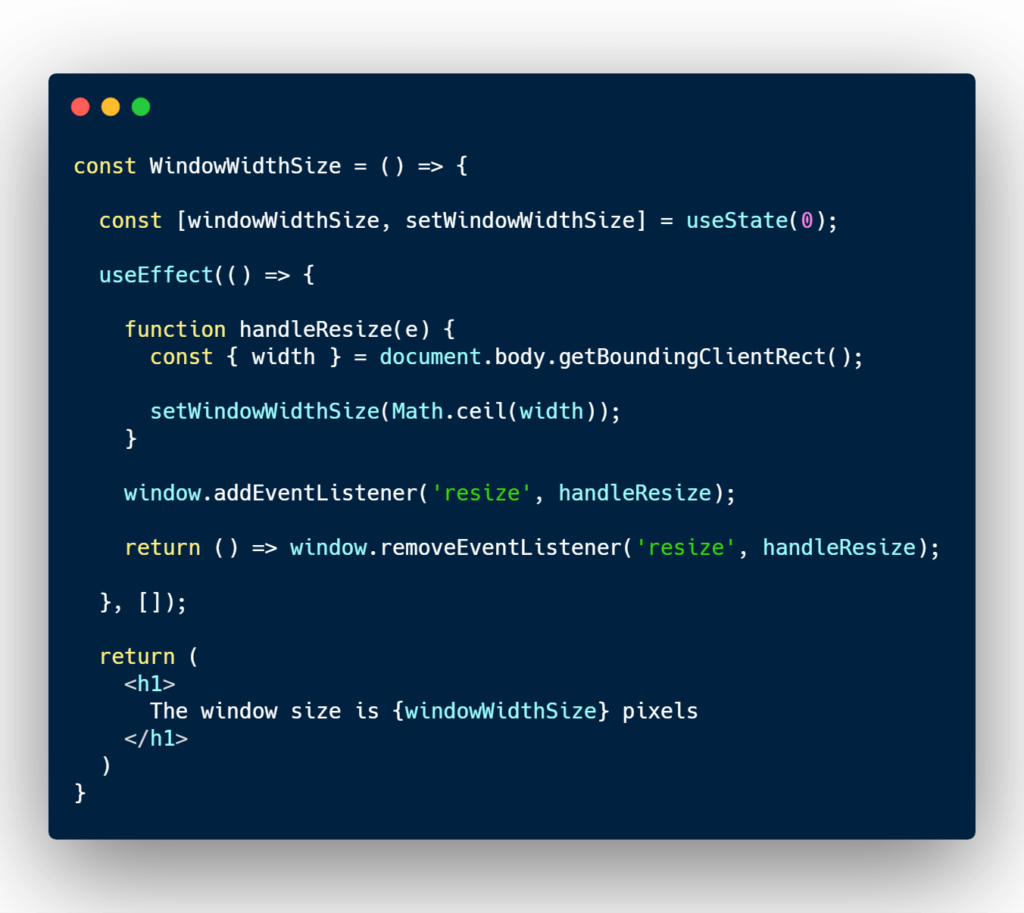 Replicating componenWillUnmount with React useEffect. Remove event listener.