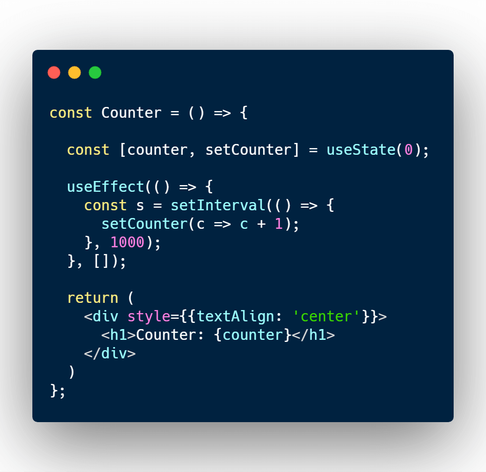 Increment counter every second in React useEffect