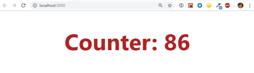 React counter output