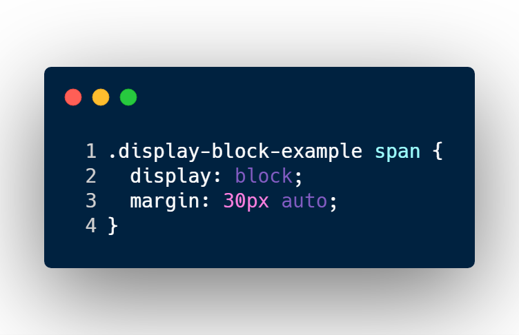 Giving span element display block and margin spacing