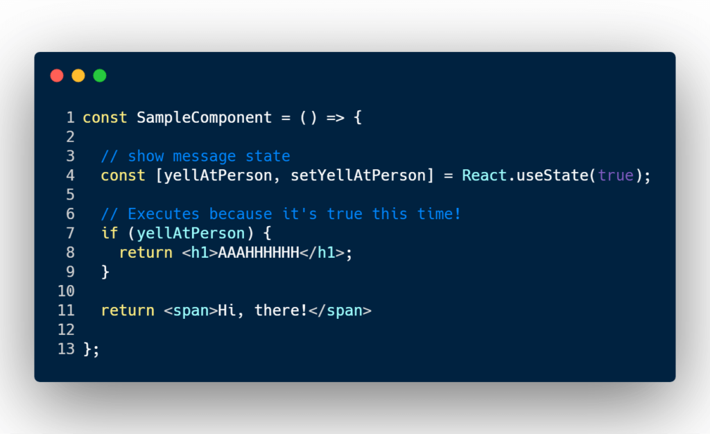 if-else statement react condition