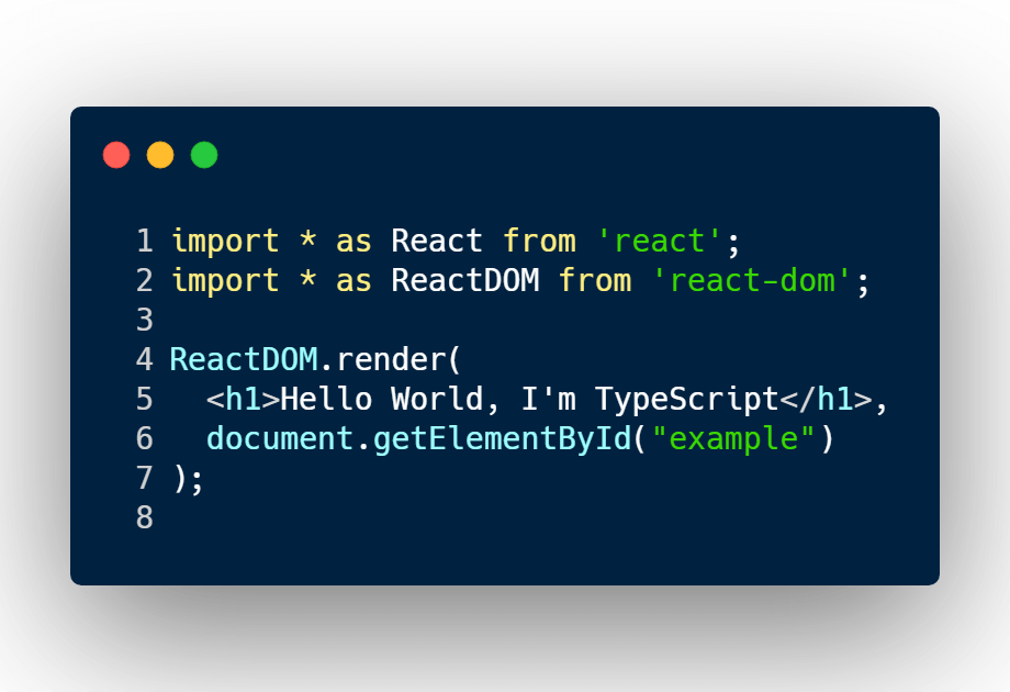 A hello world React component