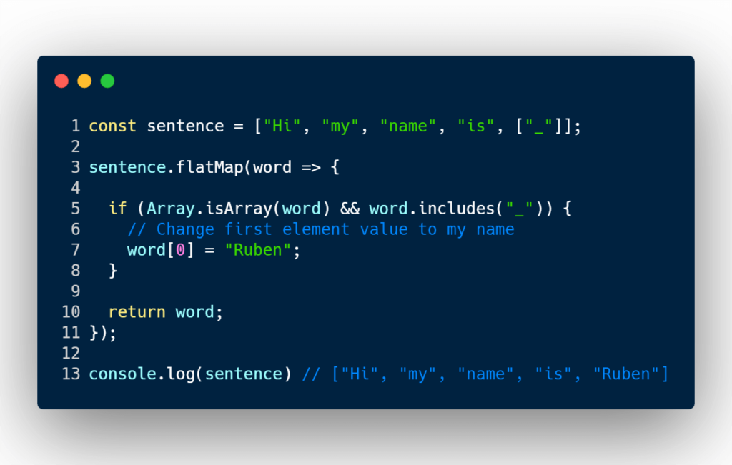 Flatten array with .flatMap()