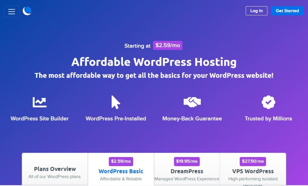 dream host landing page